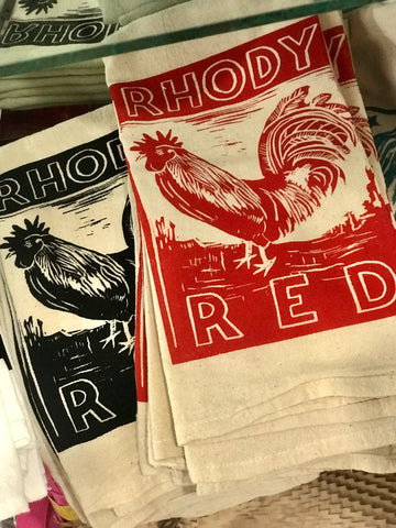 Rhody Red Tea Towel